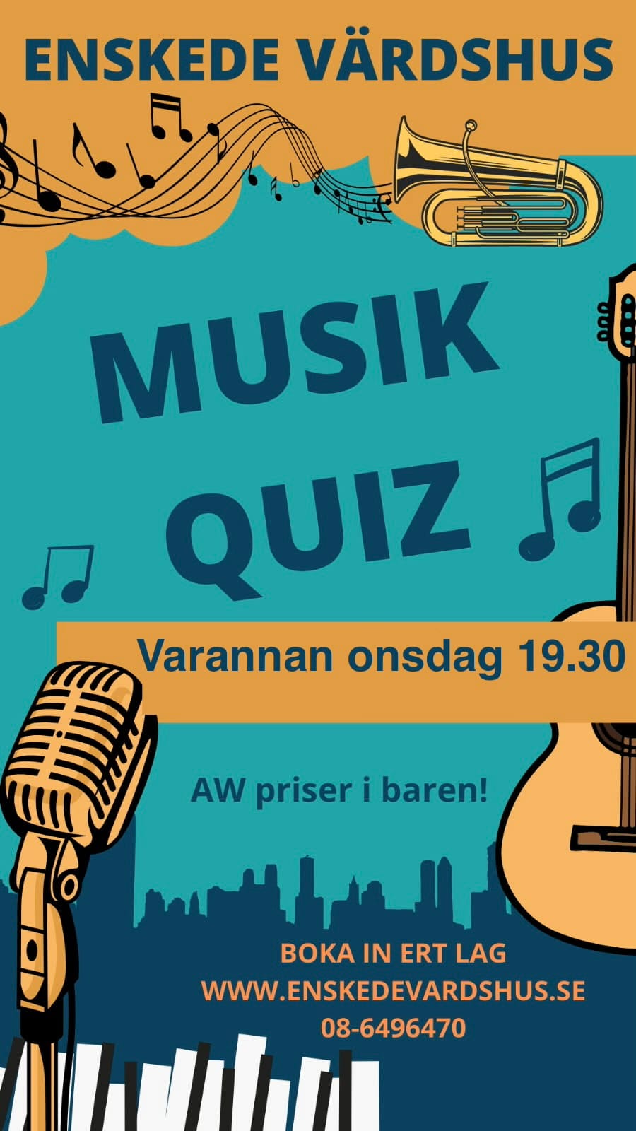 Musikquiz på Enskede Värdshus – Hösten 2026