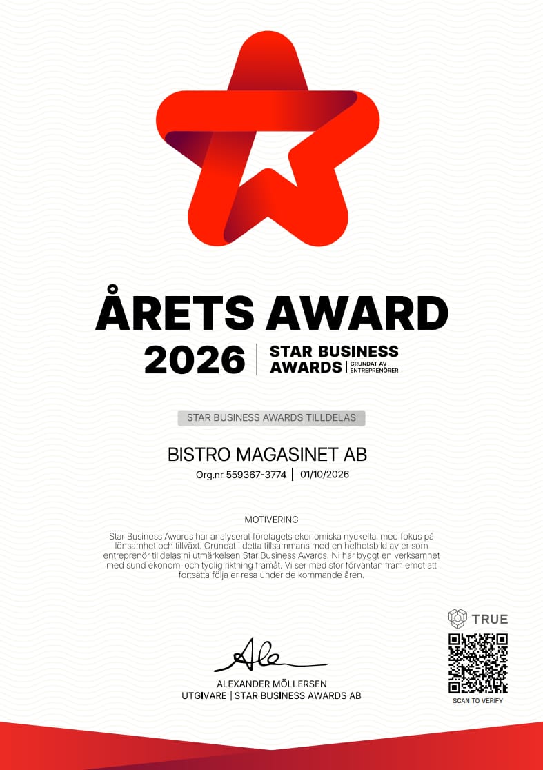 Tack för VI HAR TILLDELATS ÅRETS AWARD 2026!